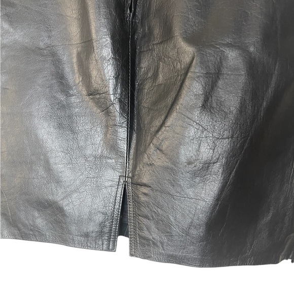 Vintage Via Mix Genuine Leather Black Skirt Size 9 - Picture 5 of 14